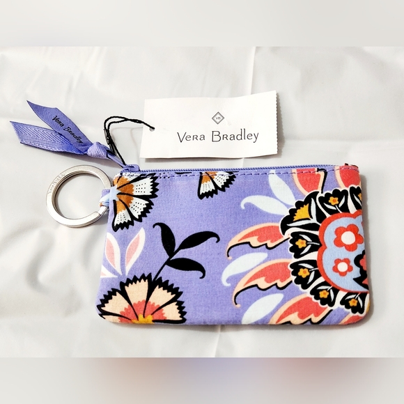 Vera Bradley Zip ID Case Key Ring Coastal Paradise NWT - Picture 7 of 7